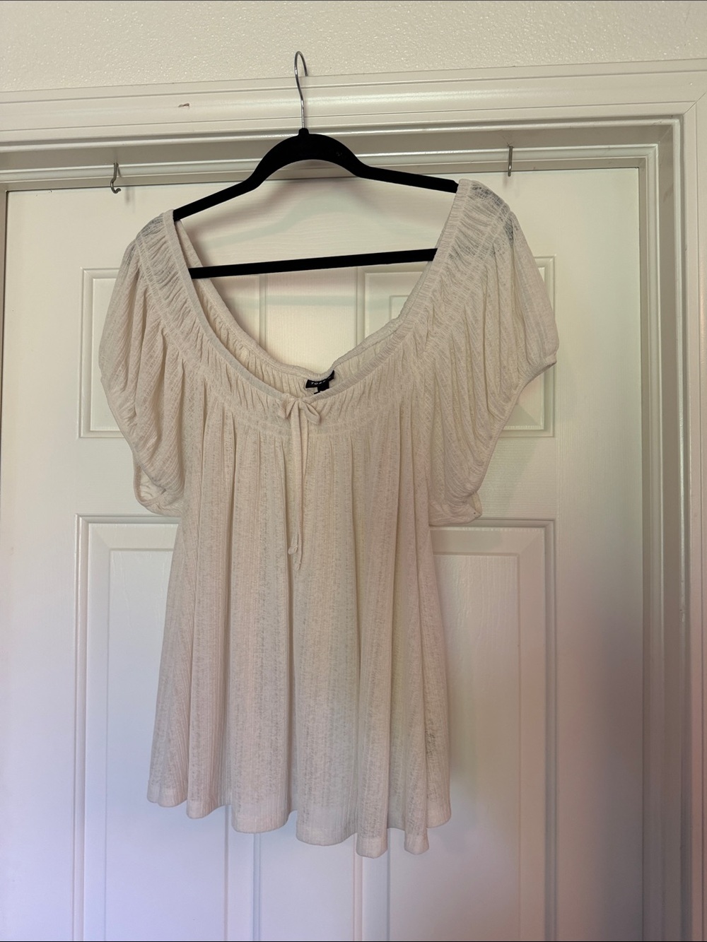 torrid Cream Peasant Tunic Top